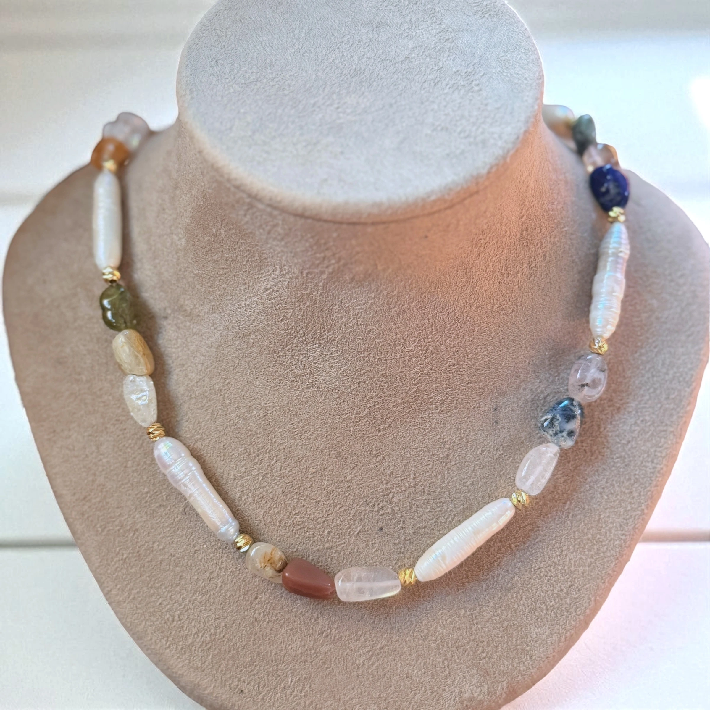 Doğal Stick İnci Tasarım Kolye