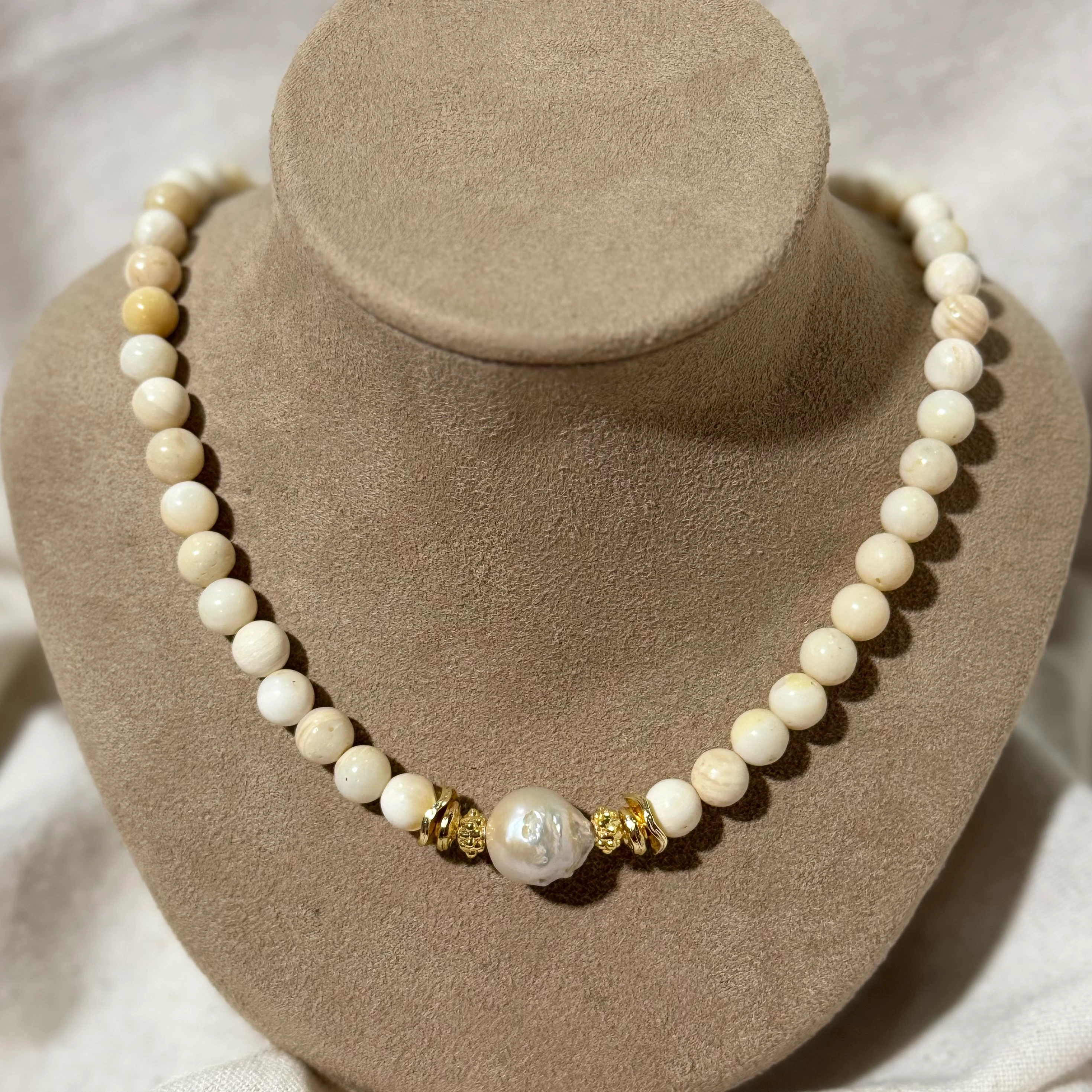 Doğal Sedef & İnci Tasarım Kolye