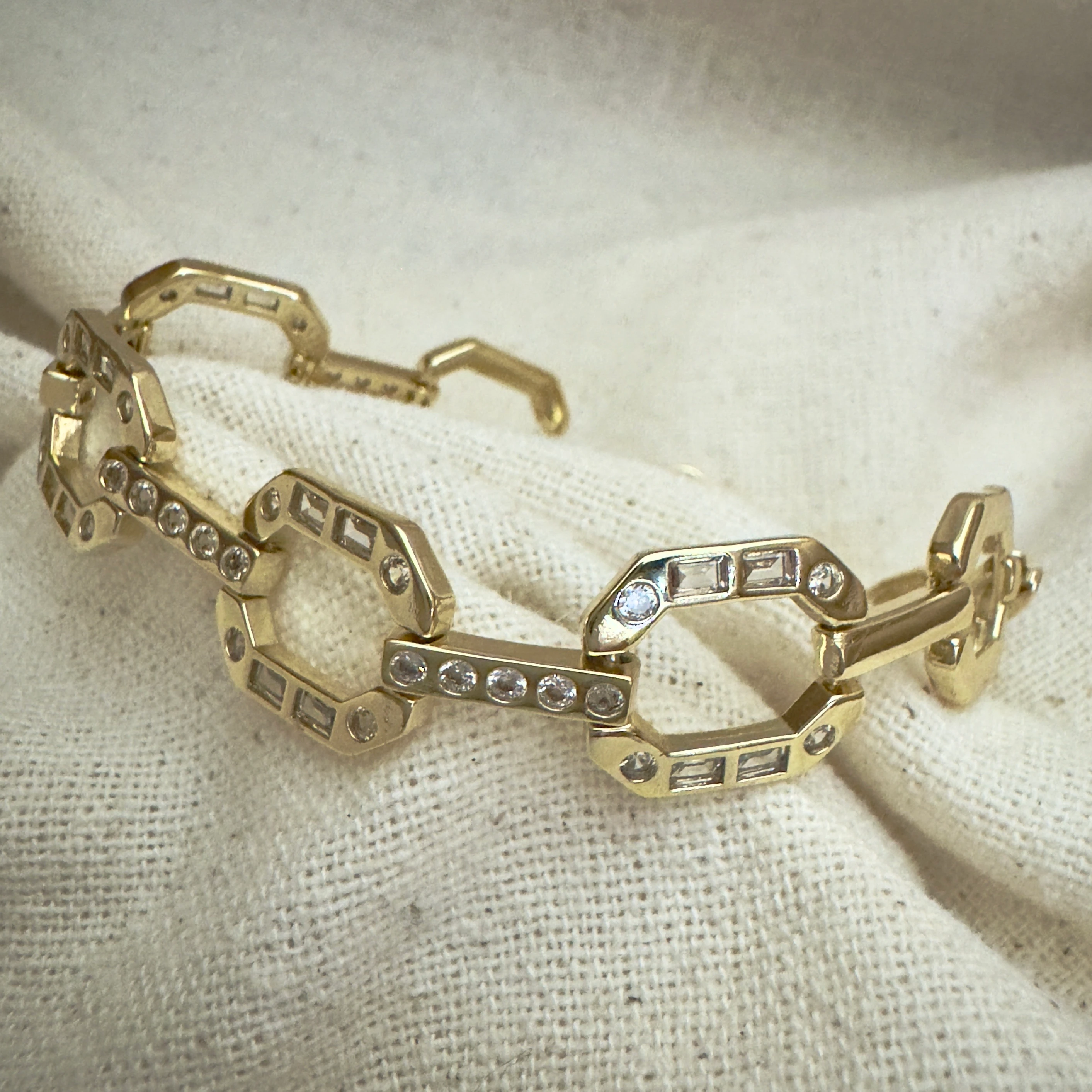 Mini Baget Taşlı Tasarım Bileklik