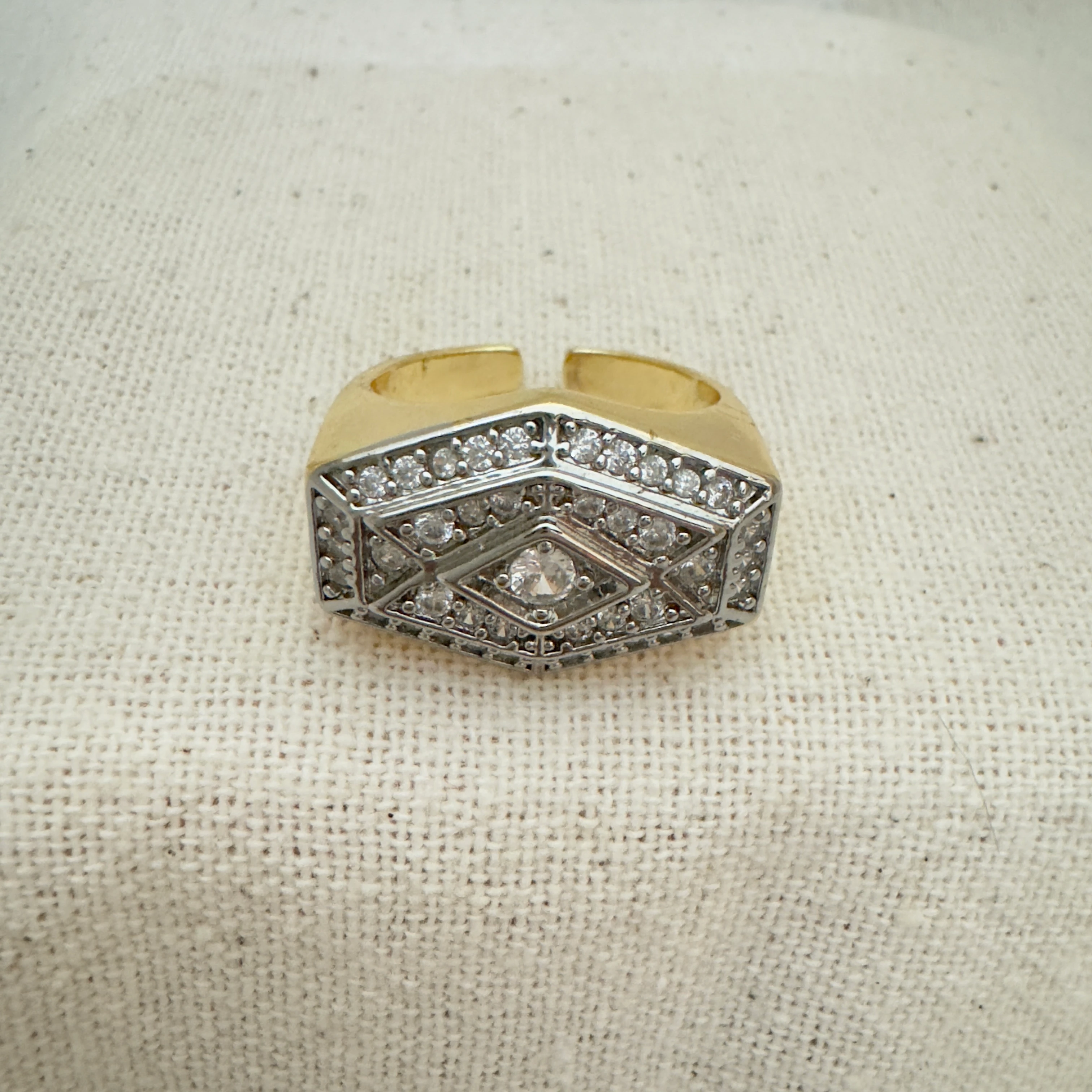 Çift Renk Mega Taşlı Yüzük