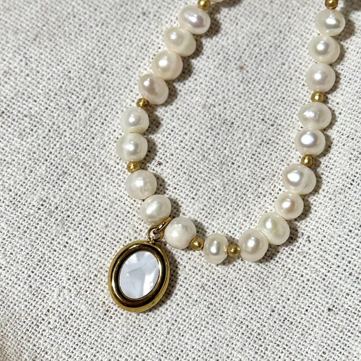 Doğal İnci Vintage Charm Tasarım Kolye