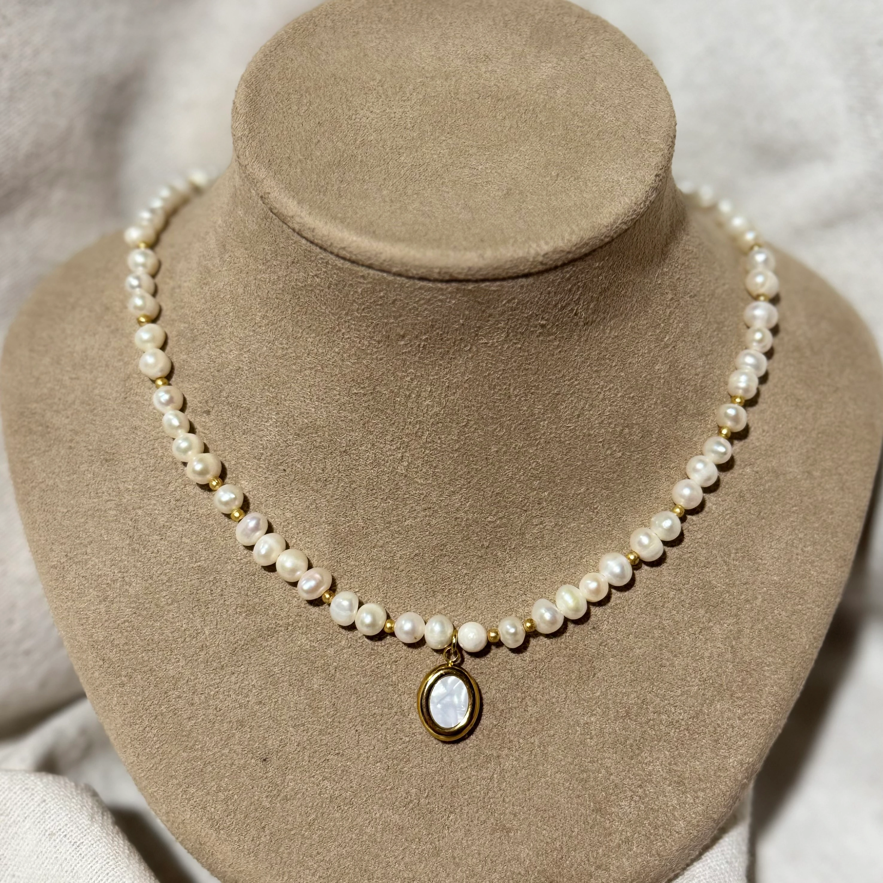 Doğal İnci Vintage Charm Tasarım Kolye