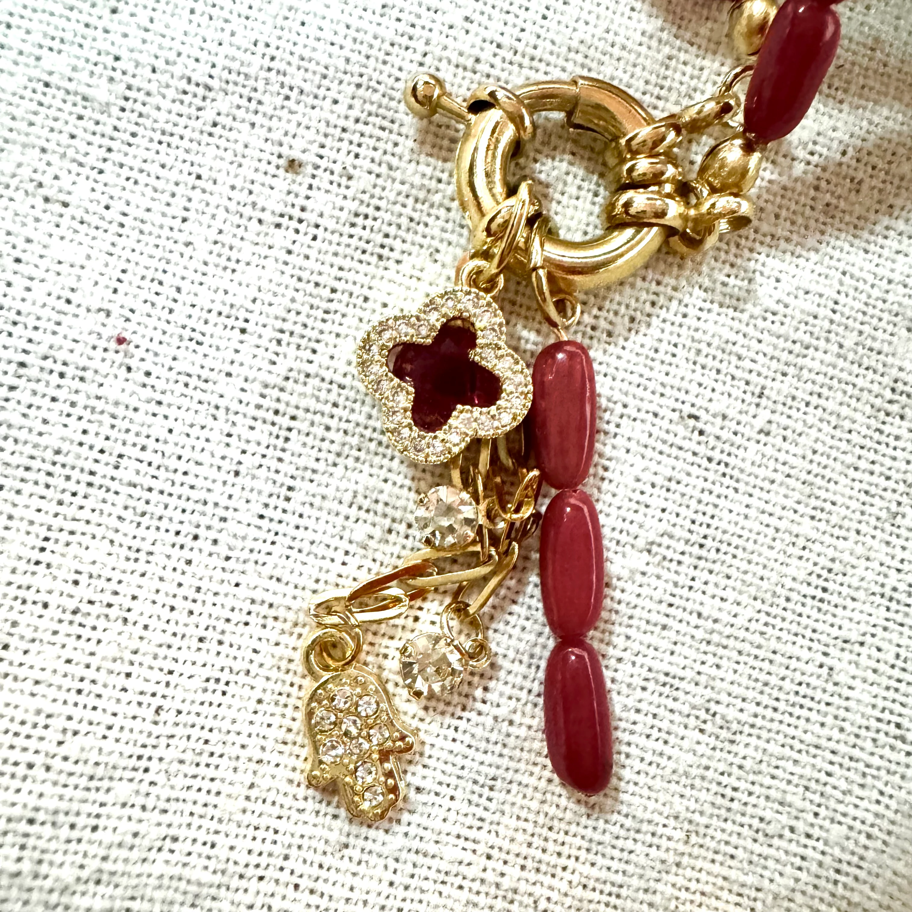 Doğal Mercan Charm Tasarım Kolye