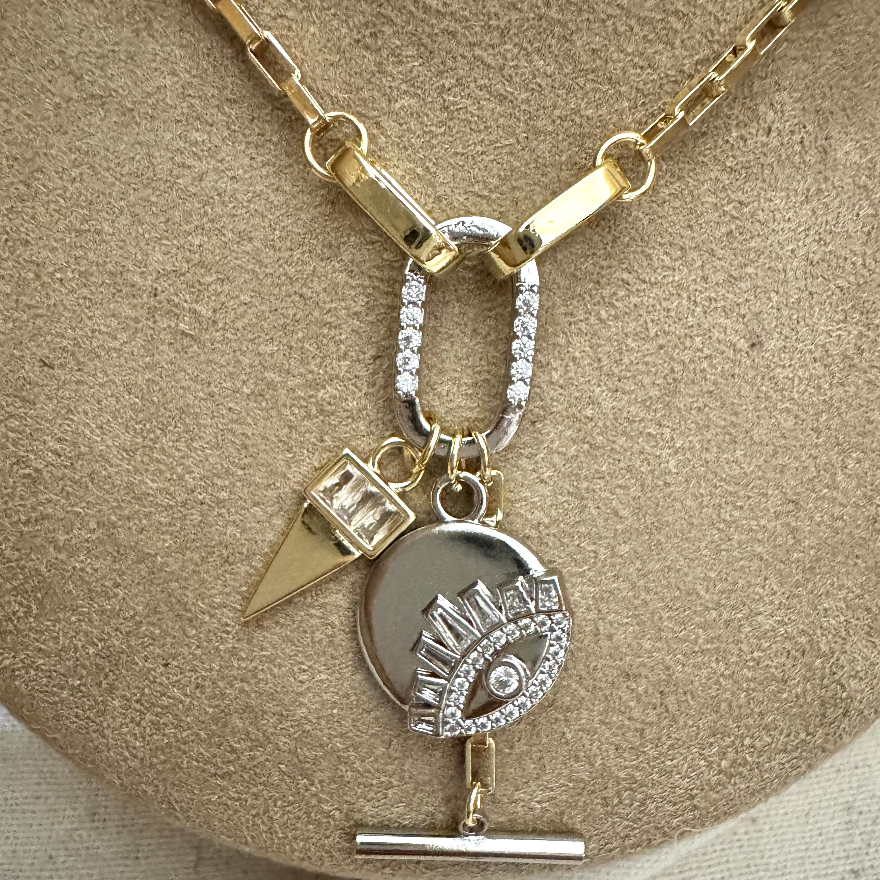 Çift Renk Charm Tasarım Kolye 