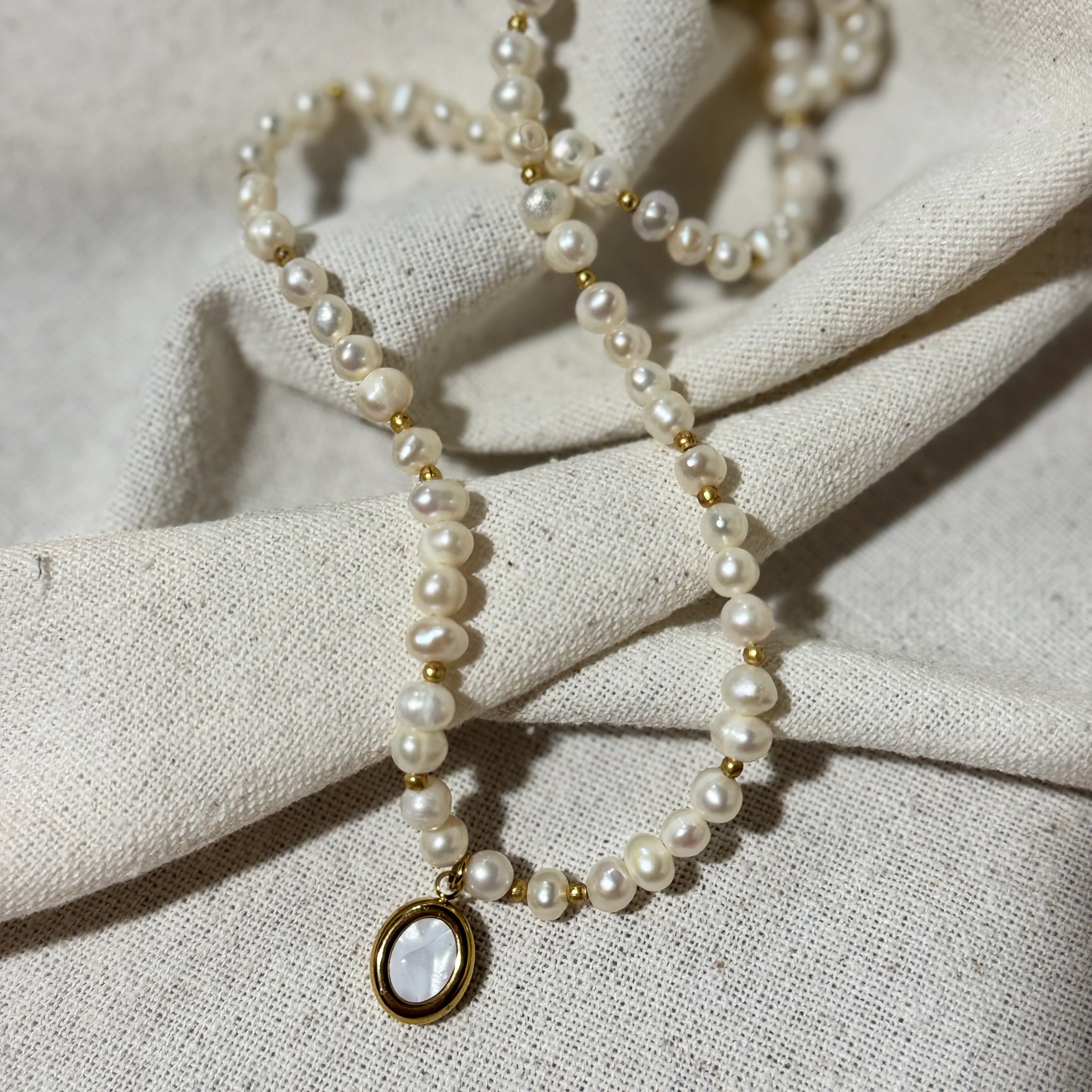 Doğal İnci Vintage Charm Tasarım Kolye