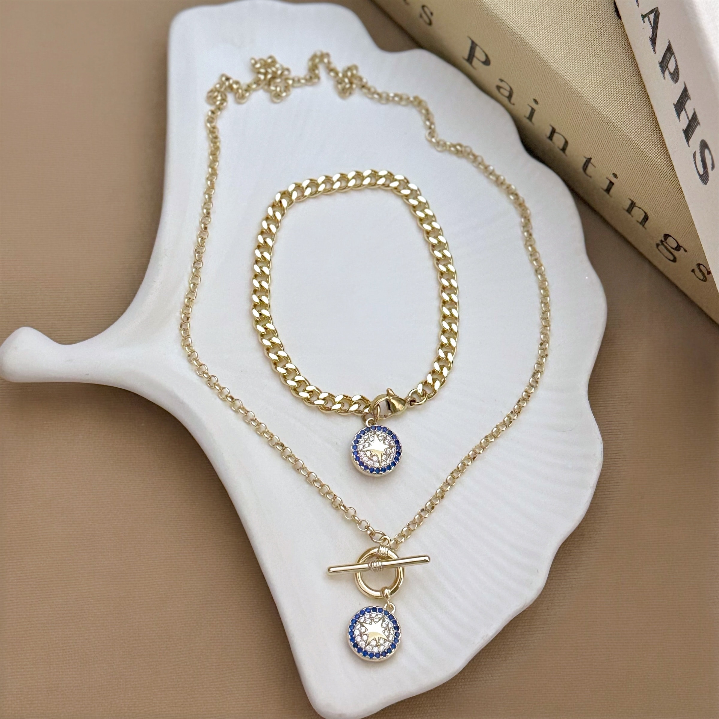 VIP Seri Lacivert Taşlı Charm Set