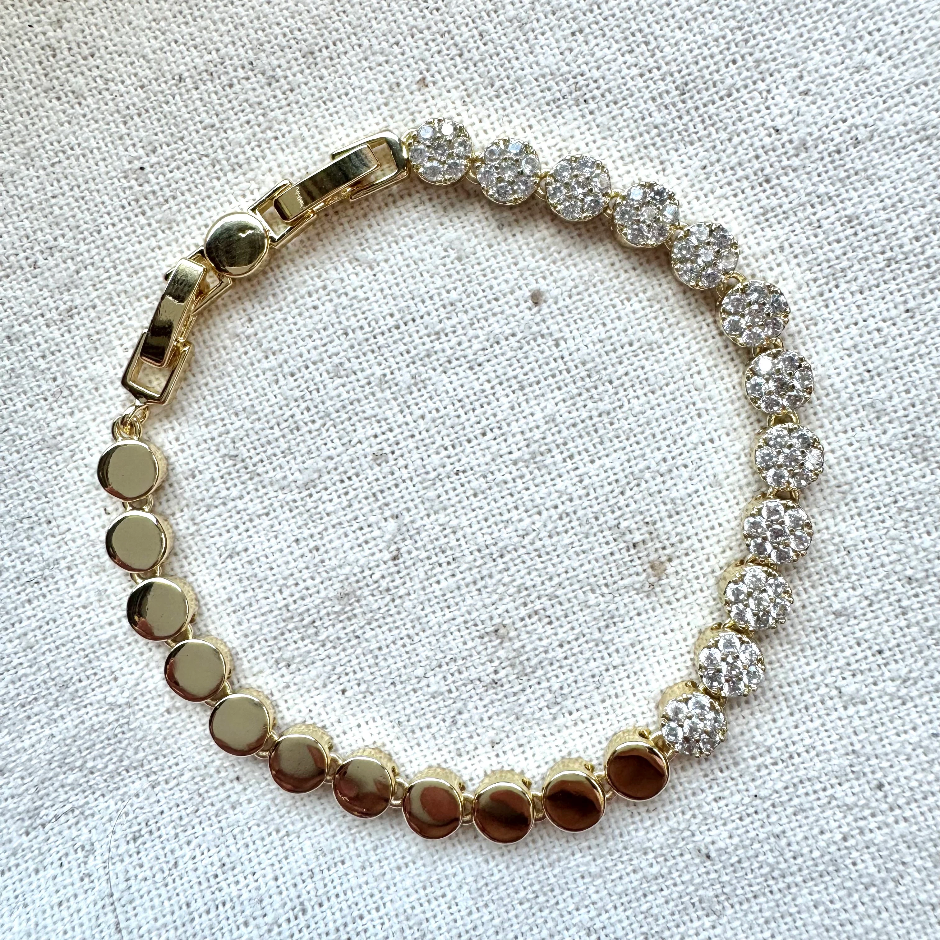 Yarım Zirkon Taşlı Nokta Bileklik