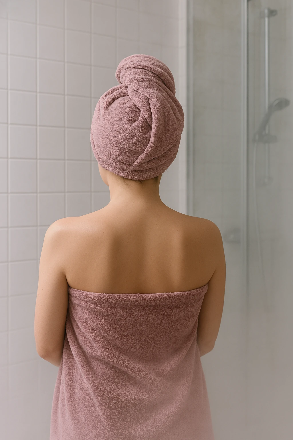 100% Cotton Towel Hair Cap – Buttoned, High Absorbency, Washable