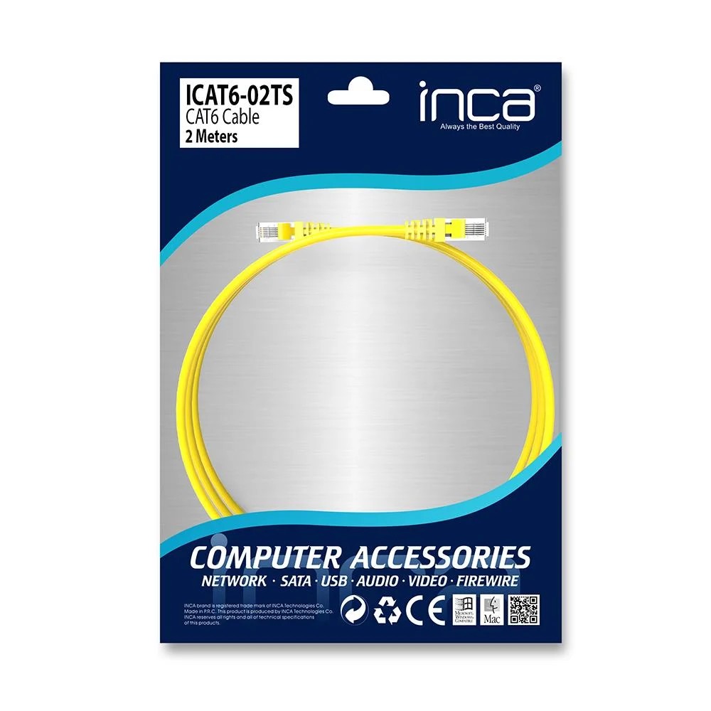 Inca 2M Cat6 Sarı Ethernet Kablosu