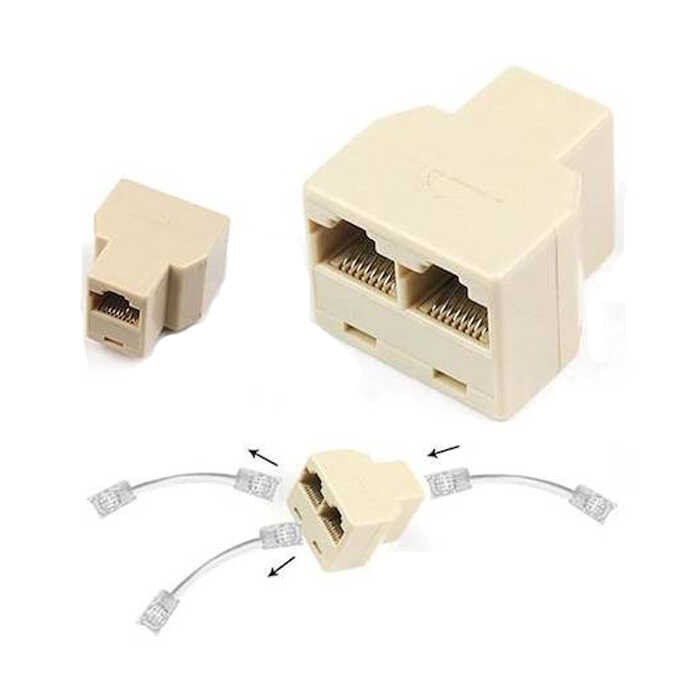 RJ45 1 Giriş 2 Çıkış Ethernet Çoklayıcı
