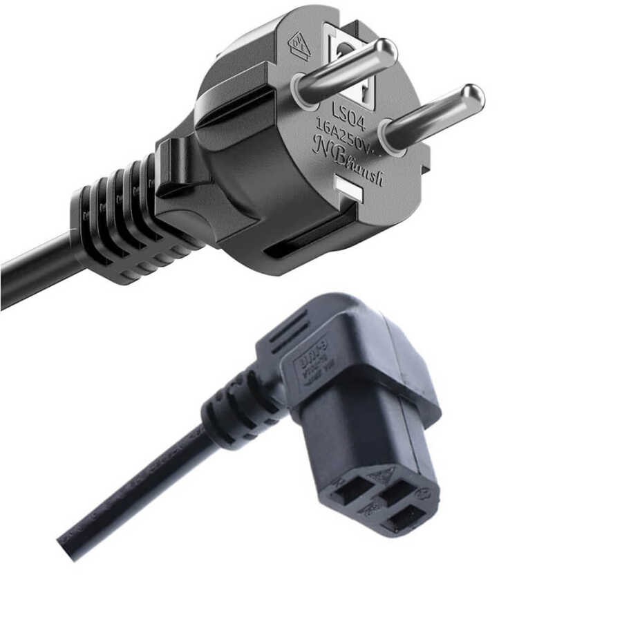 90 Derece Dirsek L Tip Dik Açılı 1.8M Power Kablo