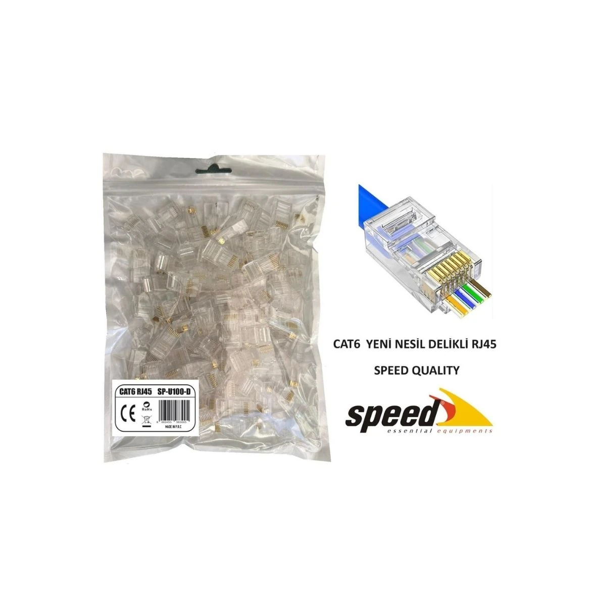 Speed SP-U100 CAT6 100 Lü Rj45 Yeni Nesil Konnektör