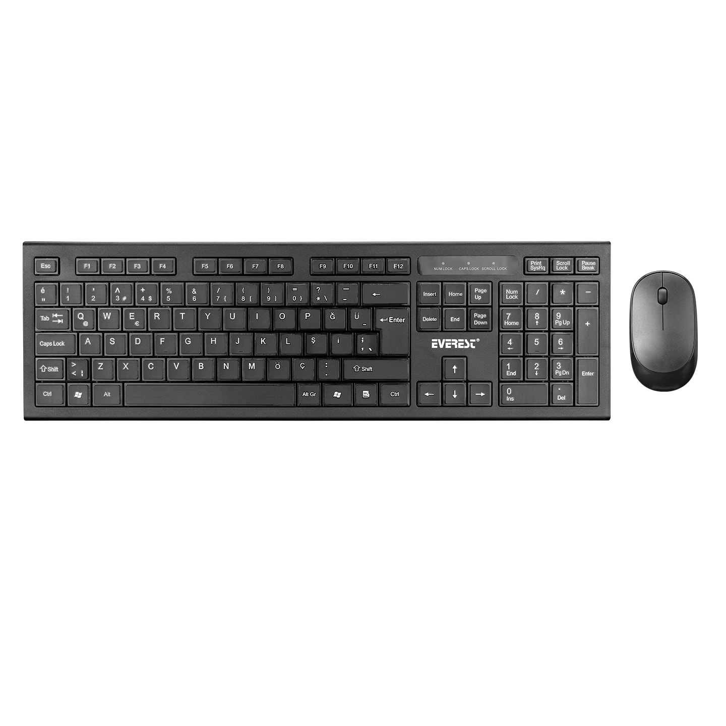 Everest KM-6121 Siyah Kablosuz Q Slim Klavye  Mouse Set