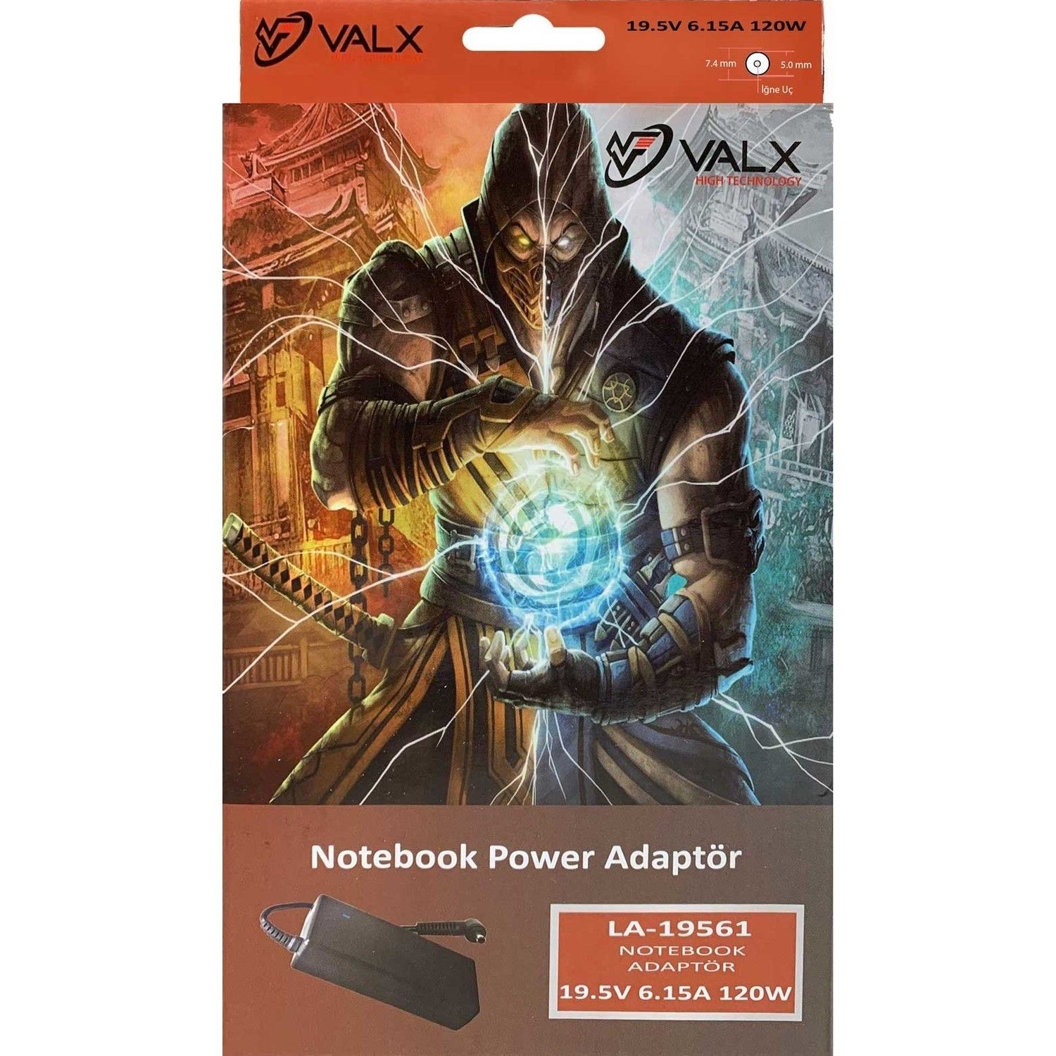 Valx LA-19561 Hp 19.5V 6.15A 120W 7.4x5.0mm Notebook Adaptör