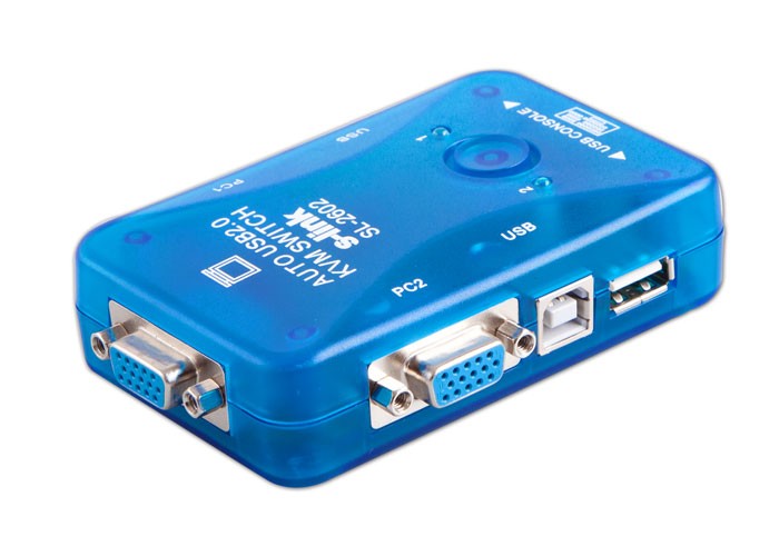 S-Link SL-2602 Usb Otomatik 2 Port Kwm Switch