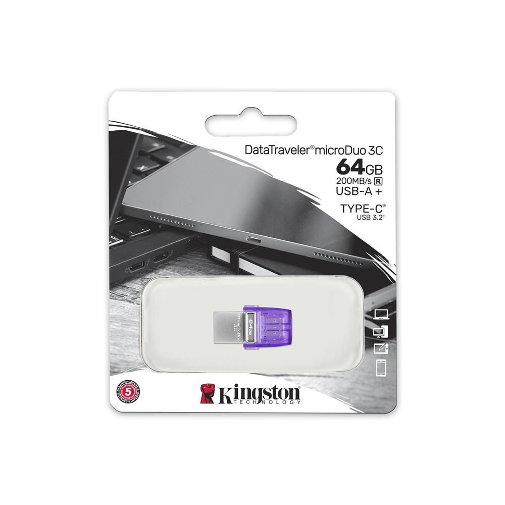 Kingston DTDUO3CG3/64GB Micro Duo 200MB/S Data Traveler Usb Flash Bellek