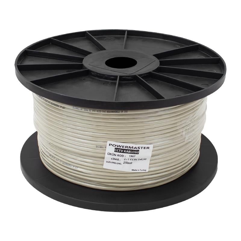 Cctv 2+1 2x0.5 mm Bakır (Cu) Kamera Kablosu 1967