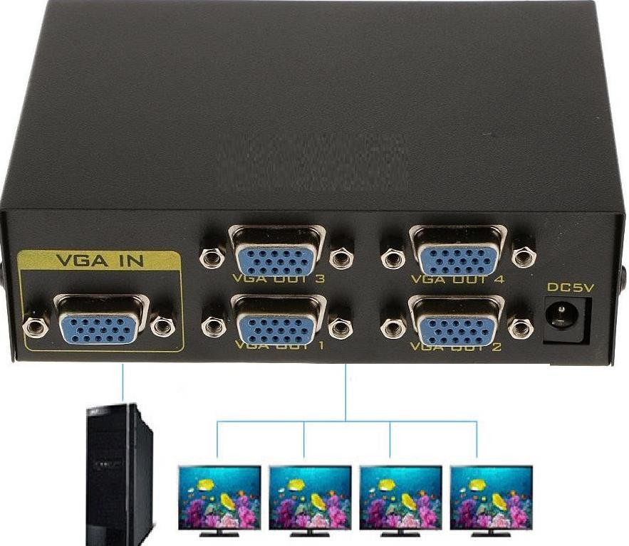 Alfais Vga Splitter 4 Port  Ekran Çoklayıcı 4873