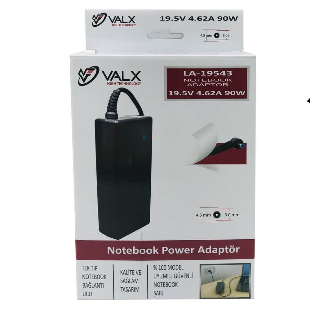 Valx LA-19543 Hp 19.5V 4.62A 90W 4.5x3.0mm Notebook Adaptör