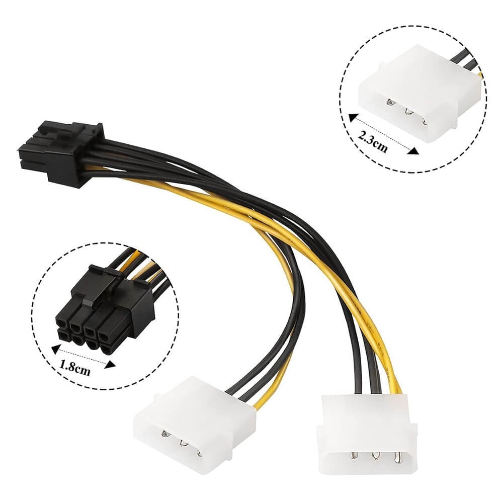 8 Pin Pci Express Ekran Kartı Power Güç Çevirici Çoklayıcı