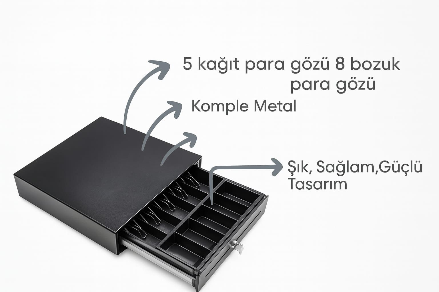 Koddata Metal Para Çekmecesi 5 Gözlü