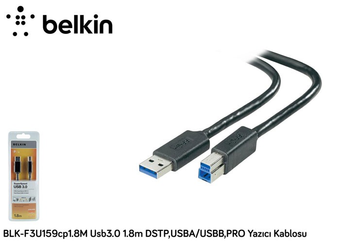 Belkin BLK-F3U159CP 1.8M Usb 3.0 Yazıcı Kablosu