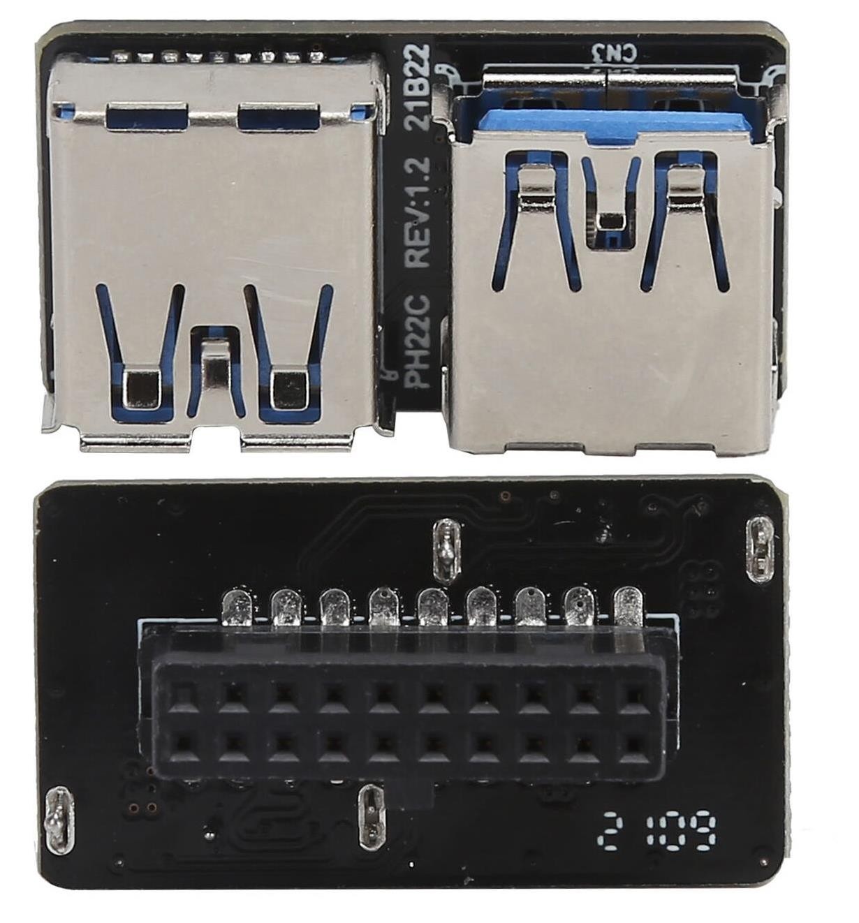Alfais Kasa İçi Usb 3.0  19 20 Pin Dişi 2X Anakart Çoklayıcı 5047