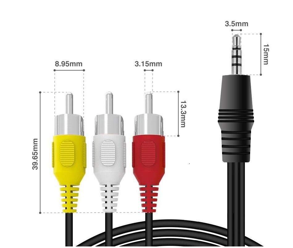 Alfais AL4824 3.5Mm 1M Stereo To 3Rca Dişi Tos Çevirici Ses Kablosu