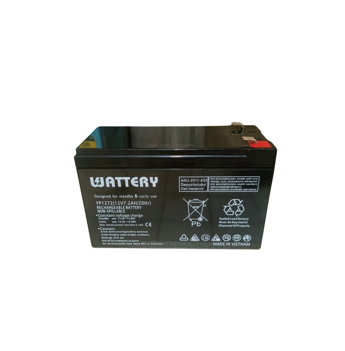 Wattery WFP1272 12V 7.2Ah Kuru Tip Akü