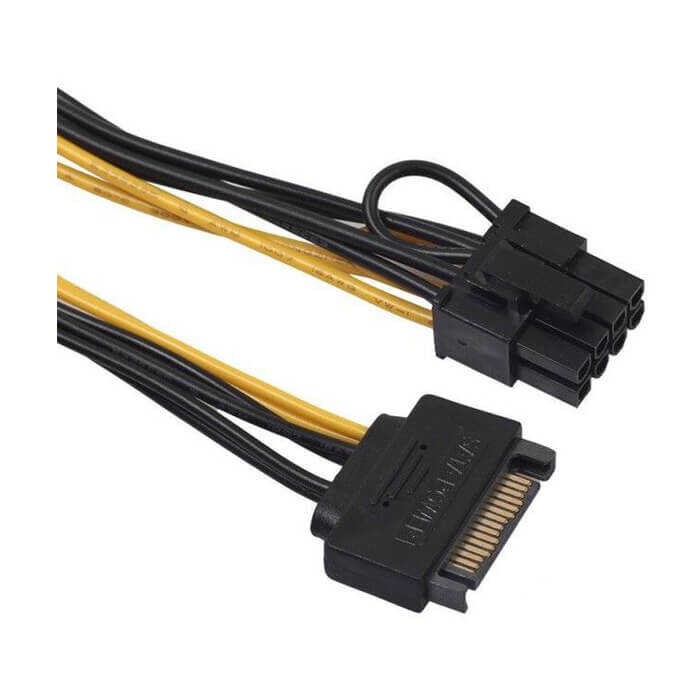 Sata To 6+2 Pin 8 Pin Ekran  Kartı 20Cm Power Kablosu