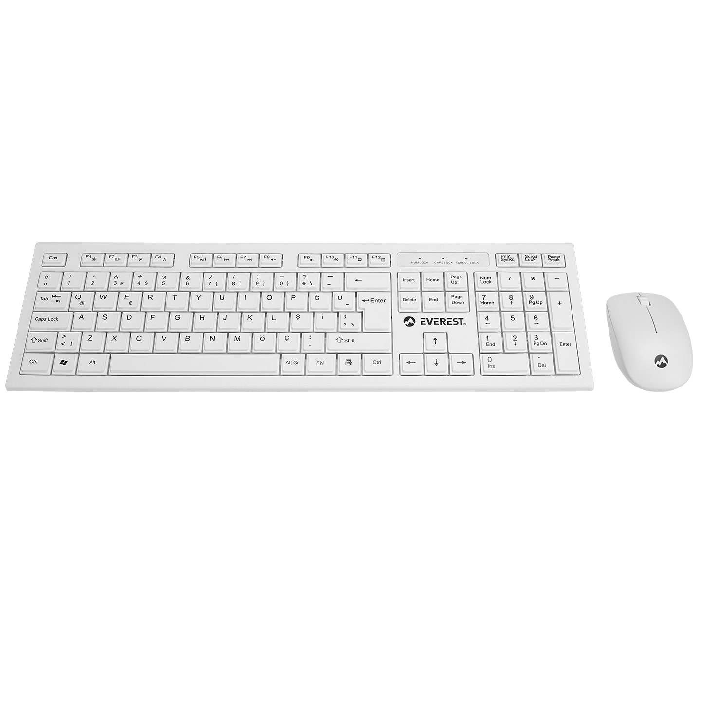 Everest KM-6121 Beyaz Kablosuz Q Slim Klavye + Mouse