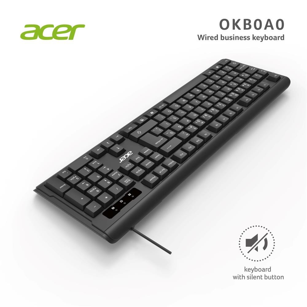 Acer OAK-0A0 Siyah Kablolu Sessiz Tuşlu Klavye