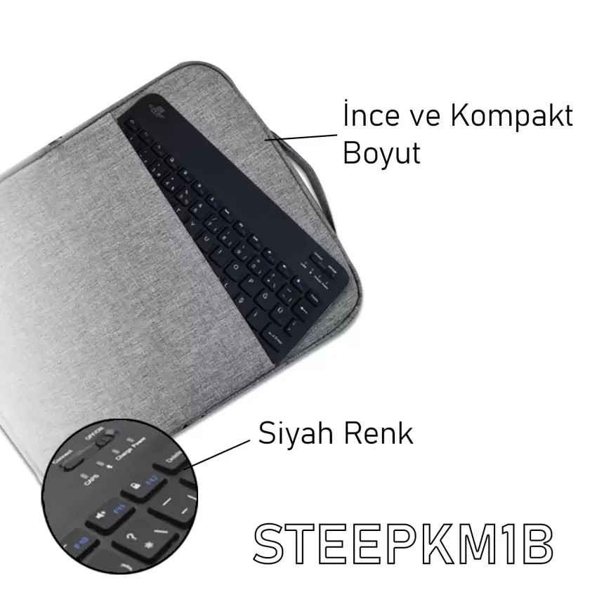 Steep Solid Siyah Bluetooth Klavye Mouse Set