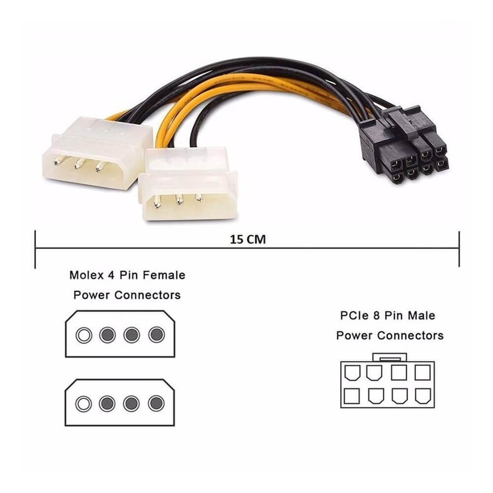 8 Pin Pci Express Ekran Kartı Power Güç Çevirici Çoklayıcı
