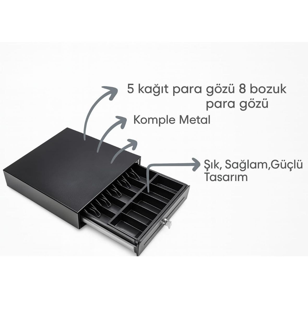 Koddata Metal Para Çekmecesi 5 Gözlü