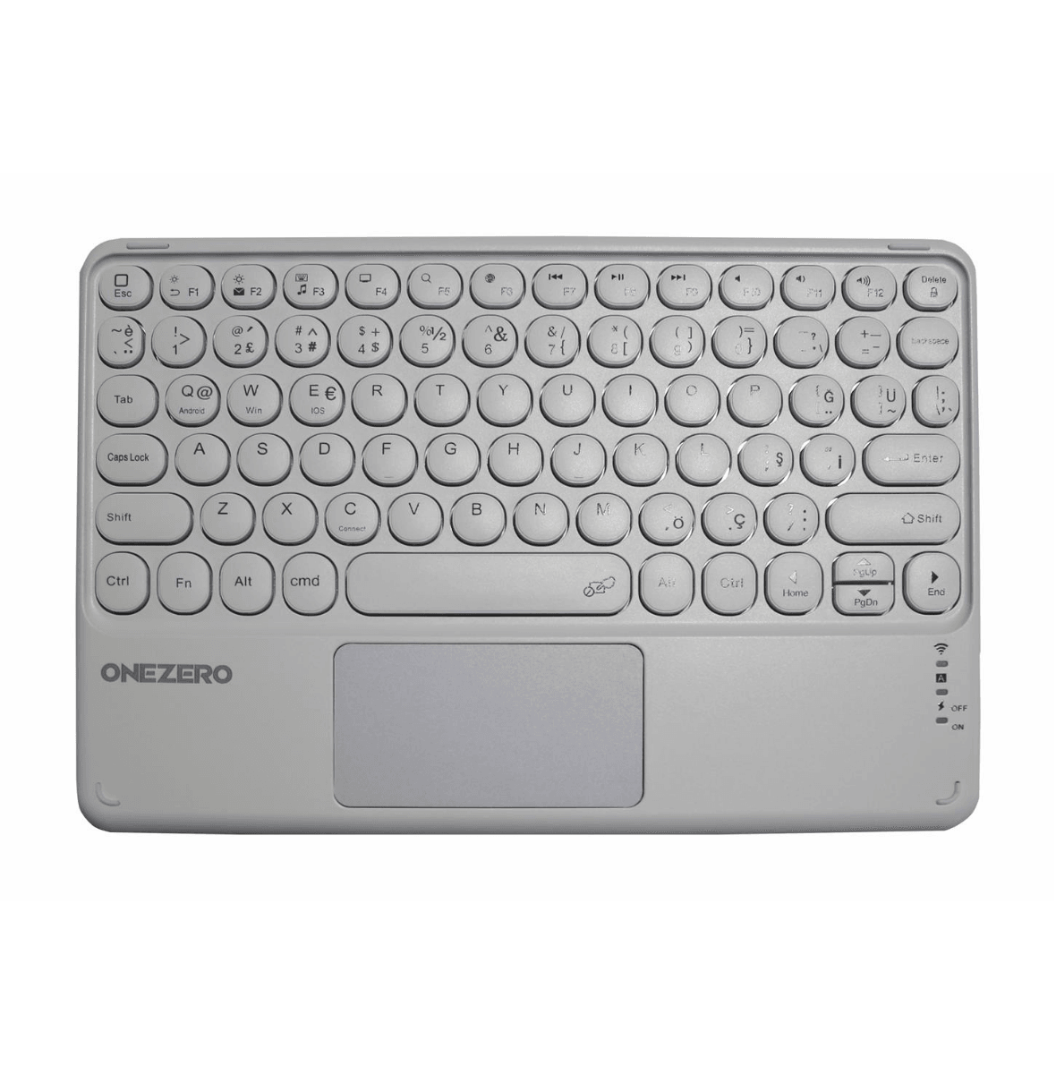 Onezero NO:102 Beyaz Bluetooth Touch Pad Li Slim Klavye