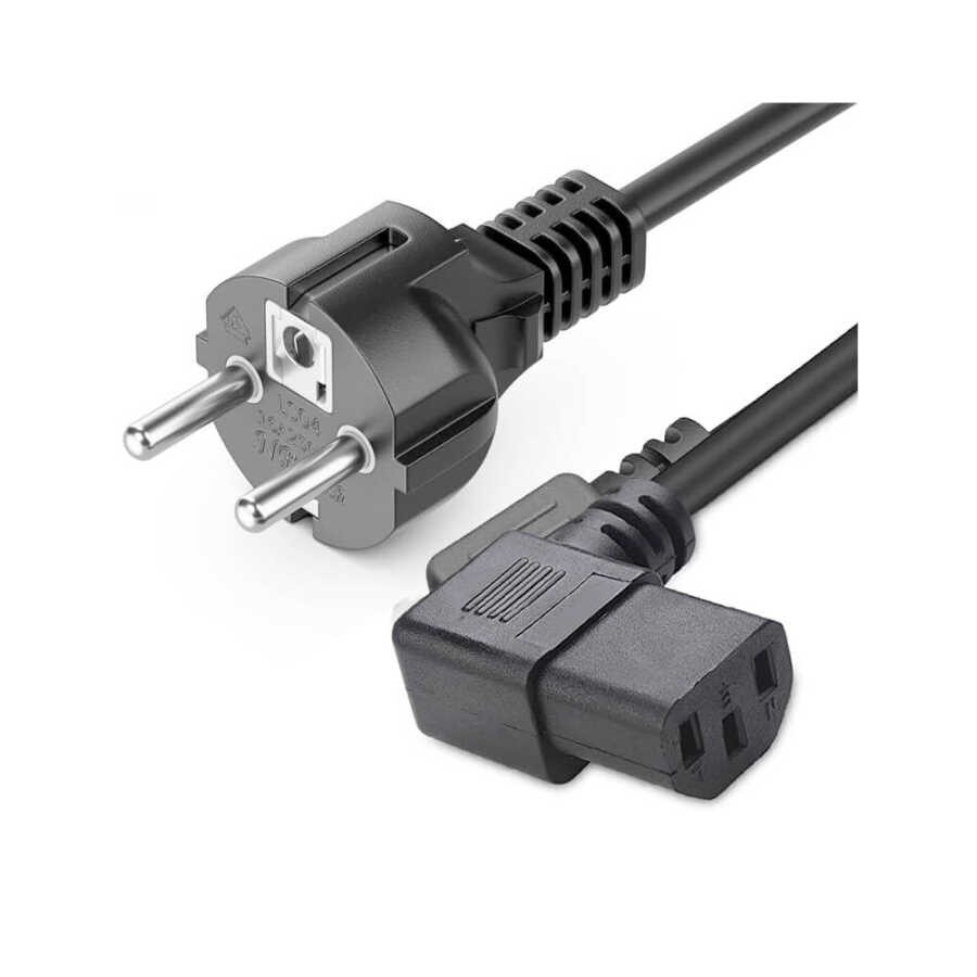 90 Derece L Tip Sağ Açılı 1.8M Power Güç Kablosu