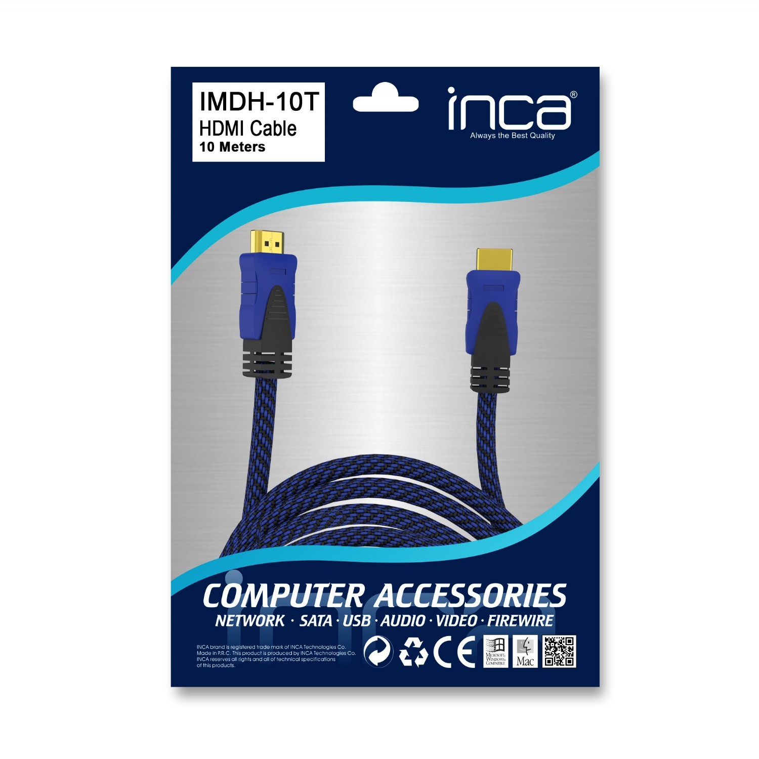 Inca IMHD-10T 10M 4K 1,4 V 3D Altın Uçlu HDMI Kablo