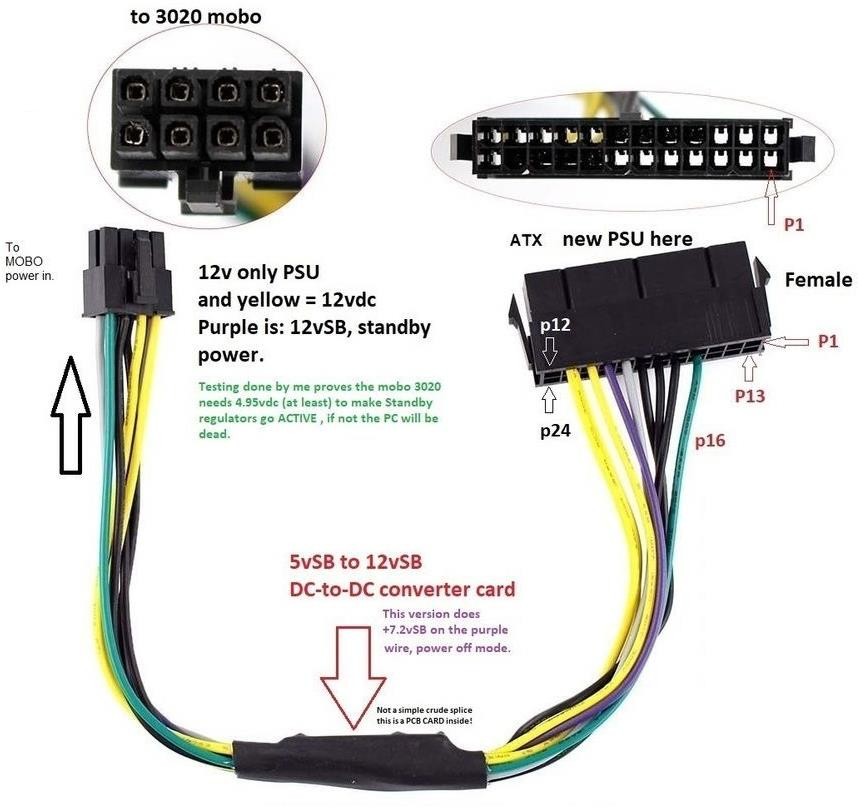 Alfais 24 Pin To 8 Pin Atx Psu Power Güç Kablosu 4973