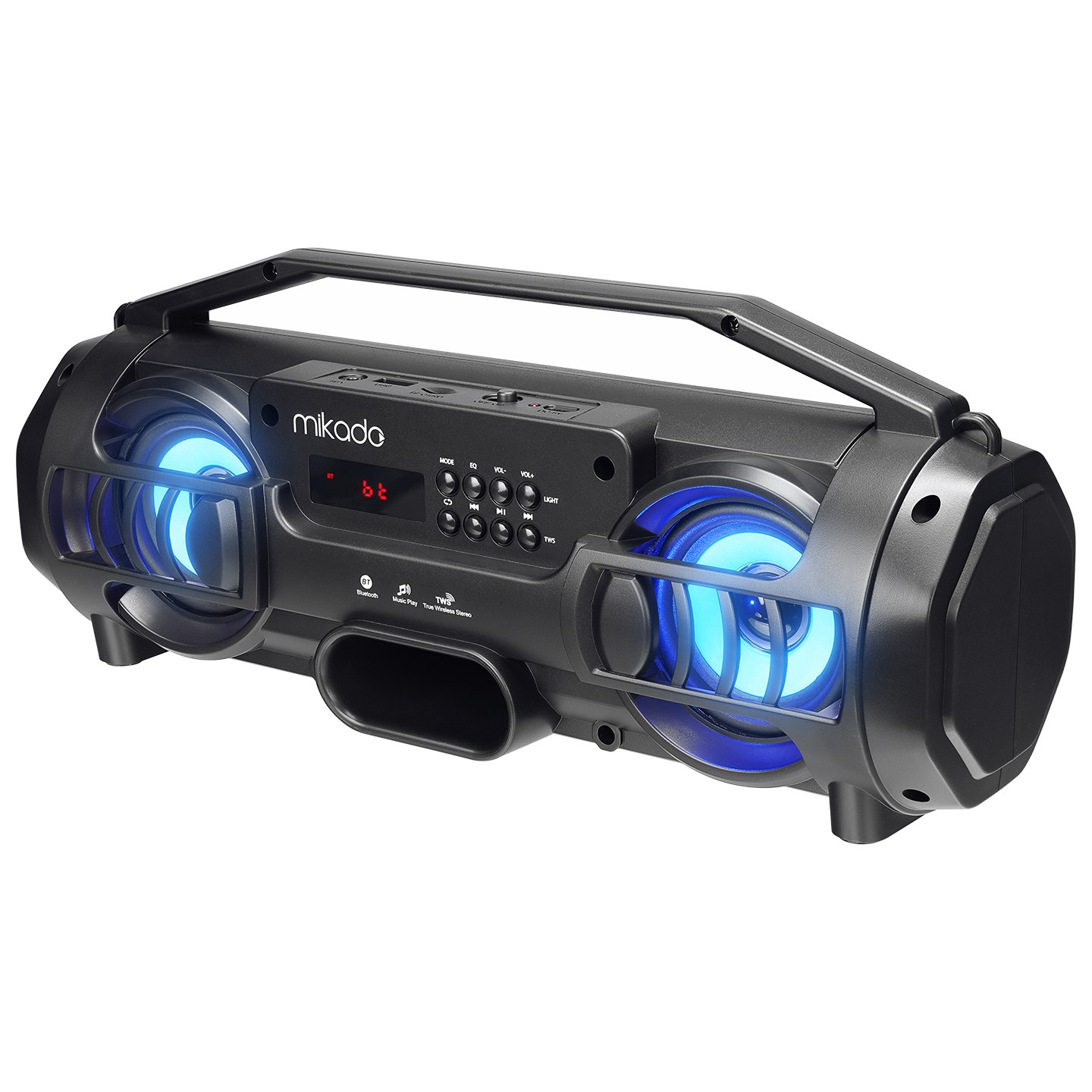 Mikado MD-BT38 Freestyle Siyah Işıklı Bt/Tf/Usb/Aux/Tws Kablosuz Hoparlör