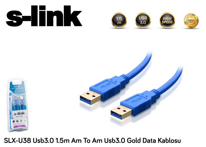 S-Link SLX-U38 1.5M Usb 3.0 Data Kablosu