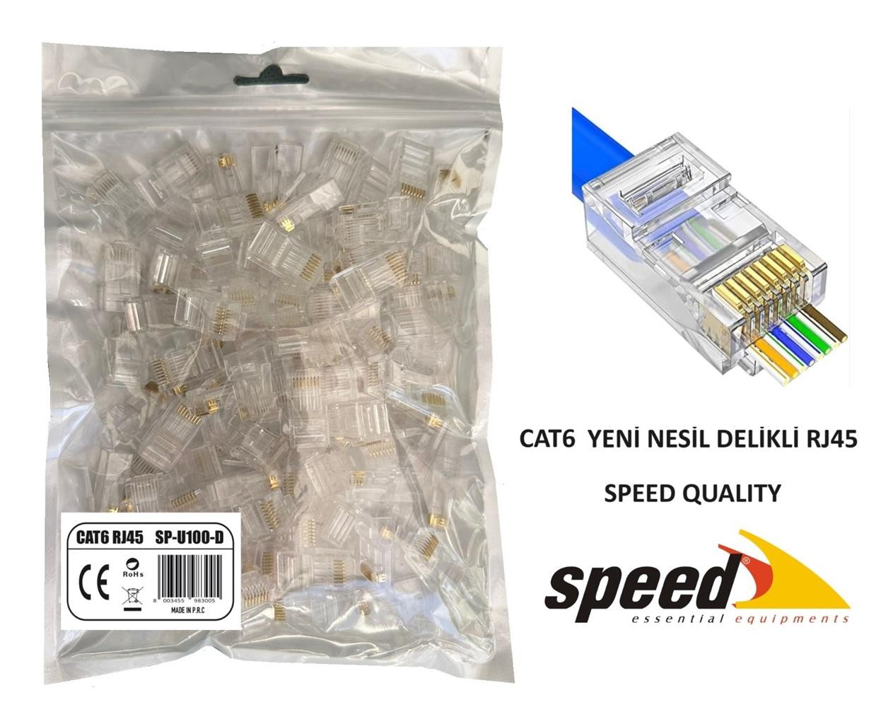 Speed SP-U100 CAT6 100 Lü RJ45 Konnektör