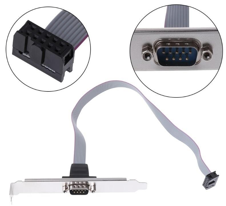 Alfais AL4991 Rs232 Serial Com Port DB9 To 10 Pin Pcı Anakart Braket Paralel Kablosu