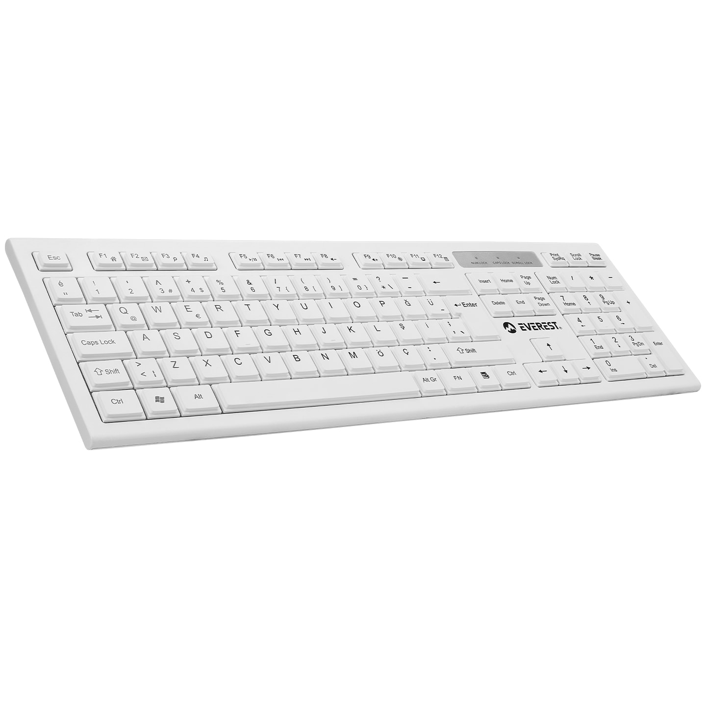 Everest KM-6121 Beyaz Kablosuz Q Slim Klavye + Mouse