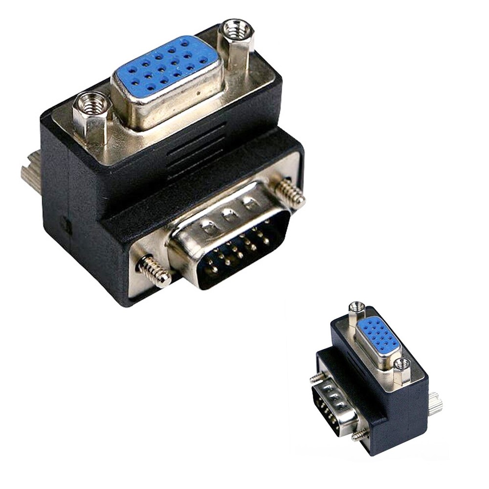 Vga Dirsek 90 Derece 15 Pin Erkek Dişi Adaptör
