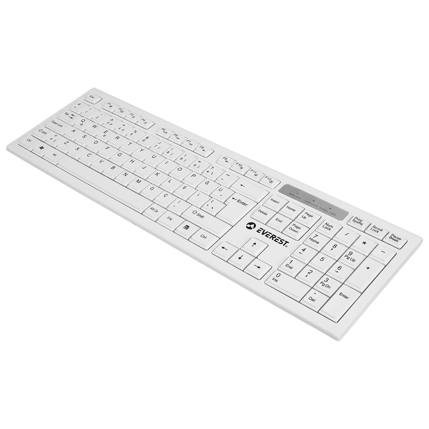 Everest KM-6121 Beyaz Kablosuz Q Slim Klavye + Mouse
