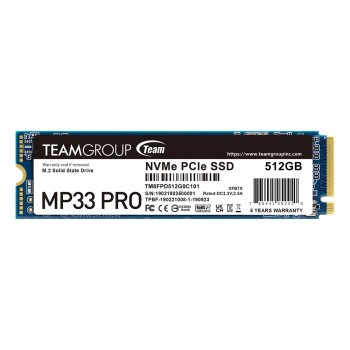 Team MP33 Pro TM8FPD512G0C101 512Gb 3500/3000MB/s NVMe PCIe Gen3x4 M.2 Ssd