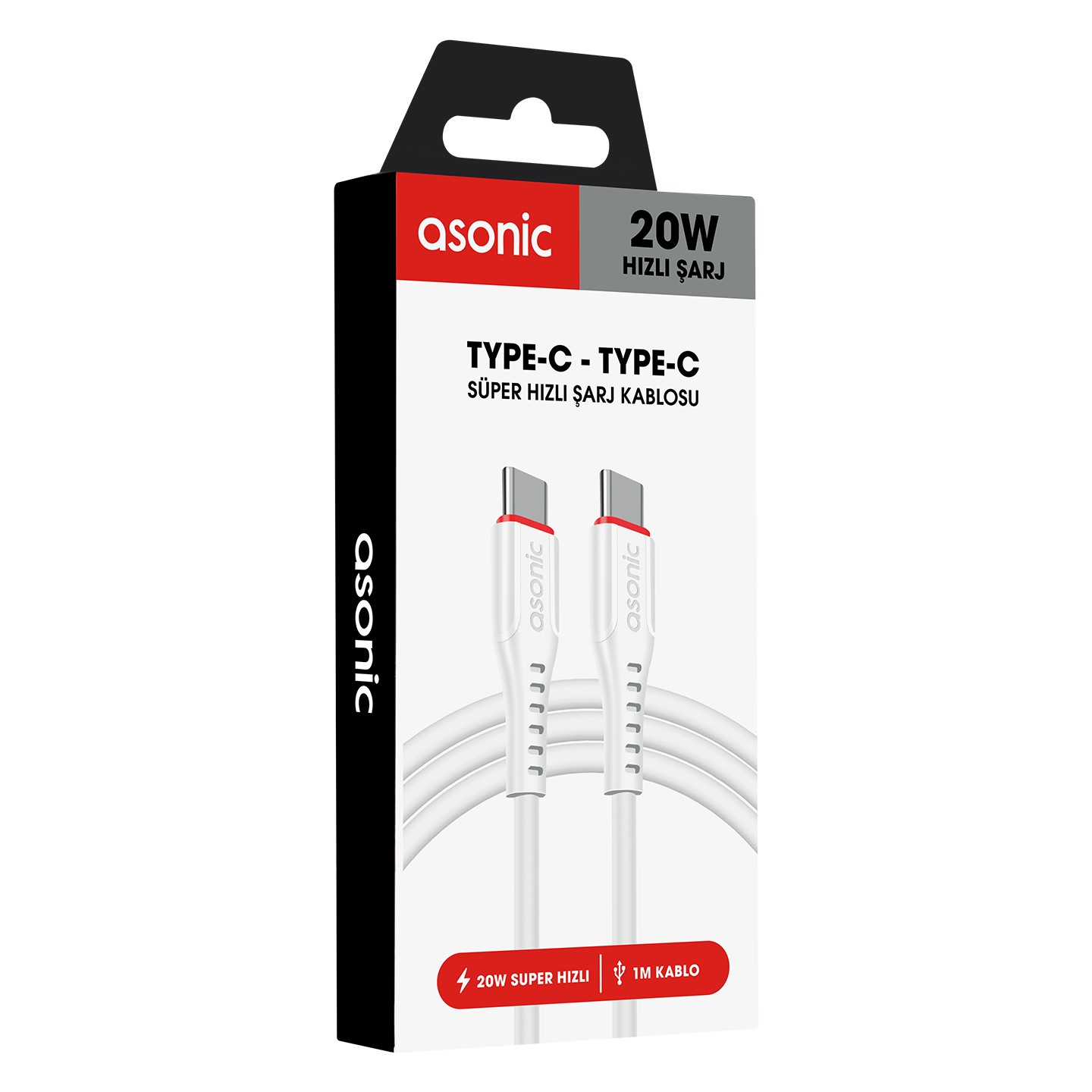 Asonic AS-X706 1M 20W Type-C Hızlı Şarj Data Kablosu