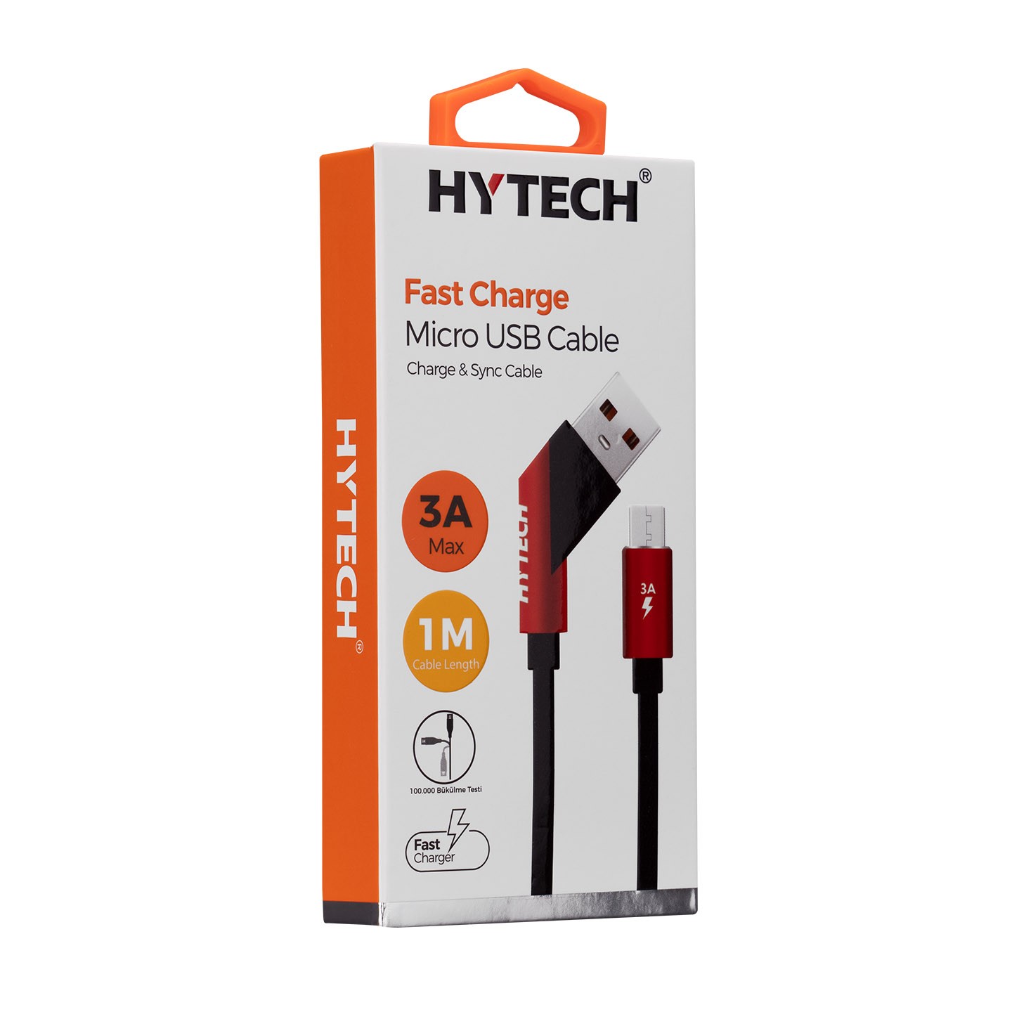 Hytech HY-X215 3A Micro Usb 1M Siyah Data+Sarj Kablosu