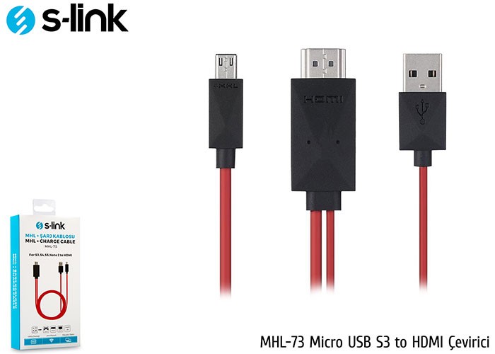 S-Link MHL-73 Micro Usb S3 To Hdmı Çevirici